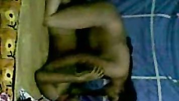 horny desi couple in bed and the guy removing the ladys black bra and panty exposing her lovely tits licking.