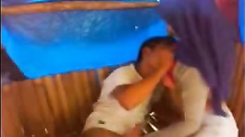 Mumbai muslim couple from bhindi bazar enjoying foreplay session before engaging in serious sex.