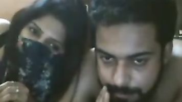 Married Indian tatto couple on live cam naked.