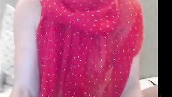 Cute Arab camgirl shows boobs.