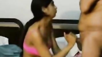 Indian GF blowing a dick.