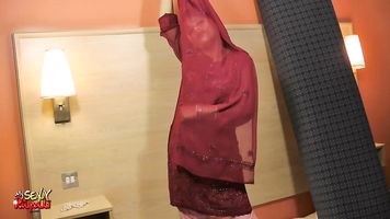 Rupali gujarati amateur gives a seductive strip tease giving her guy a peak under shalwar suit with her bountiful breast gyrating to the music