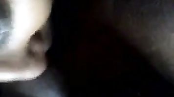 Satin nighty maid sucking cock