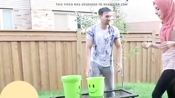 Hijabi wet tits & butt