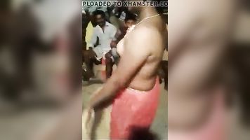 Indian girl cute naked dance in public
