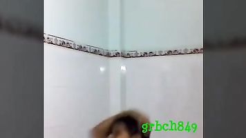 1222 Indian girl nude dancing in bathroom