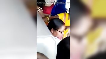 SATIN SILK SAREE AUNTY ENJOYING GROPING FROM BACK TAMIL GUY