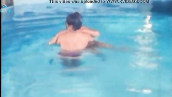 Unmarried Beautiful Couple Enjoying At Swim Pool