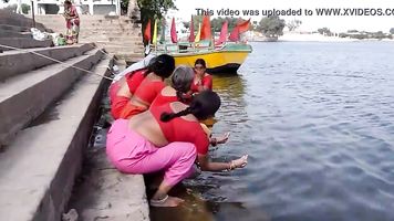 Tamil old aunties bathing gonga openly. HUGE BUTT & BOOBS!!!