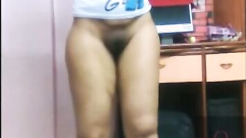 Bent over with cucumber