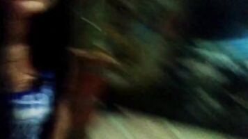 cheating milf fucks with friend outdoors in the streets sucking and ridinng dark dick