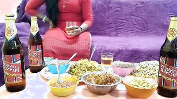 The mistress made special food for the sahib and while eating food, she kissed the cunt. Hindi with