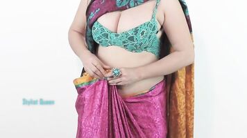 Monalisa Wear Tight Blouse Saree Bengali Style