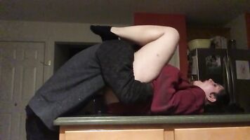 VIRAL Girlfriend Arabic WIFE drips all over kitchen counter while fucked with di