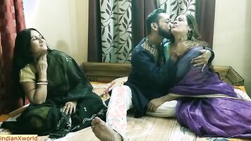 Amazing sexy sex..Tamil cute bhabhi swaping with Hindi cute family sex