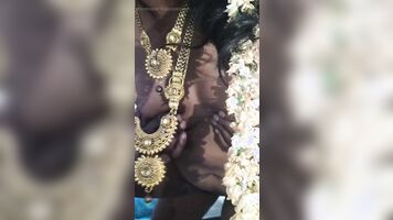 Indian housewife strong doggy with jewel and flower